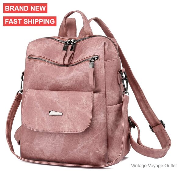Small Waterproof Anti-Theft Convertible Backpack Purse with Multiple Pockets main image 5